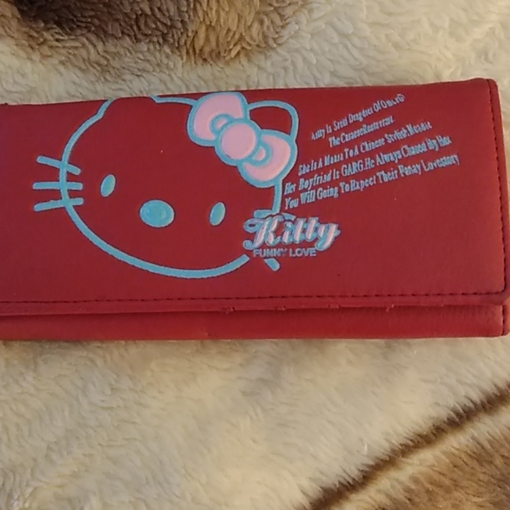 Hello Kitty Red Leather Wallet,Used